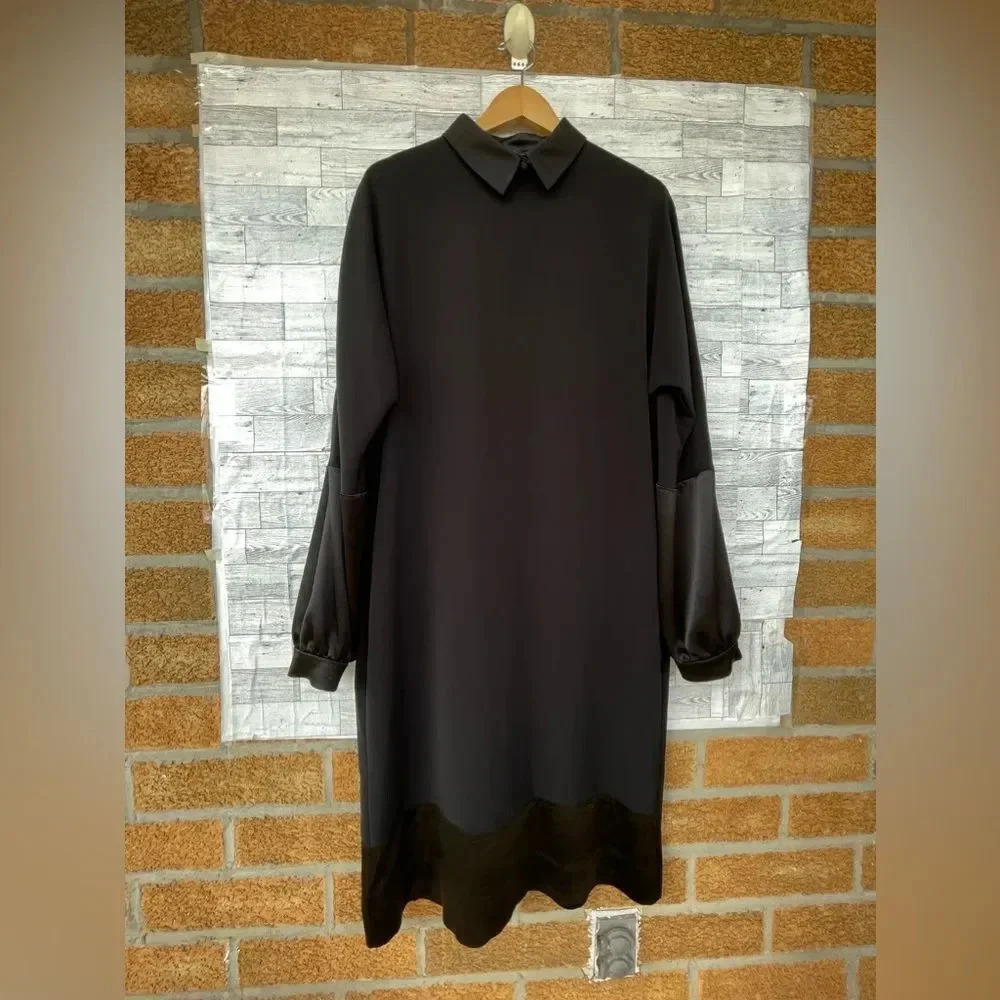 talbot runhof  satin mix collar dress  size 14